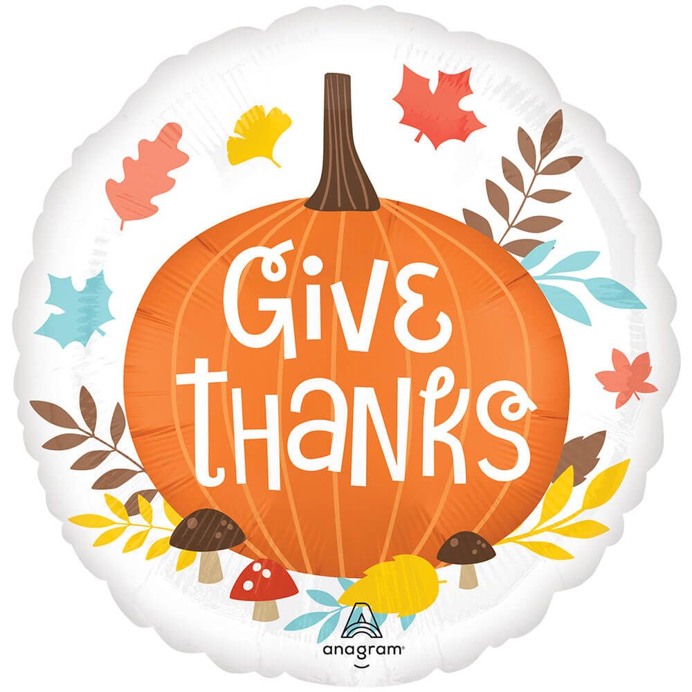 Anagram 18 inch SATIN GIVE THANKS Foil Balloon 46114-02-A-U