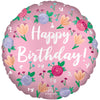Anagram 18 inch SATIN HAPPY BIRTHDAY PEONY Foil Balloon 45937-01-A-P