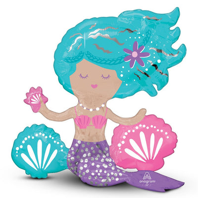 Anagram 18 inch SHIMMERING MERMAID SITTER (AIR-FILL ONLY) Foil Balloon 42945-11-A-P