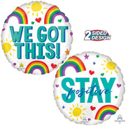 Anagram 18 inch STAY POSITIVE WE GOT THIS Foil Balloon 42675-02-A-U