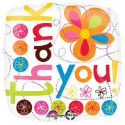 Anagram 18 inch THANK YOU COLORFUL FLOWERS Foil Balloon 19954-01-A-P