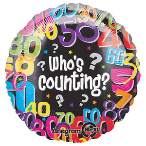 Anagram 18 inch WHO'S COUNTING Foil Balloon