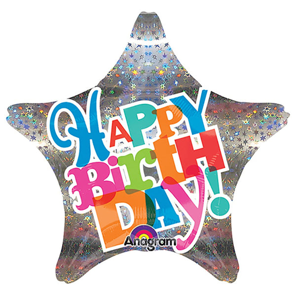 Anagram 19 inch BRIGHT TYPE SPARKLE BIRTHDAY Foil Balloon