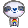 Anagram 19 inch SLOTH WITH RAINBOW Foil Balloon 41215-01-A-P
