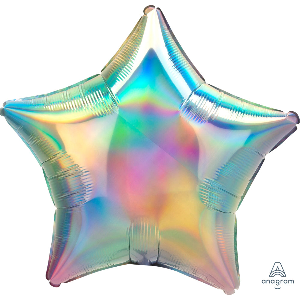 Anagram 19 inch STAR - IRIDESCENT PASTEL RAINBOW Foil Balloon 39407-02-A-U