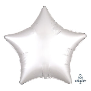 Anagram 19 inch STAR - SATIN LUXE WHITE SATIN Foil Balloon 38591-02-A-U