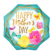 Anagram 22 inch HAPPY MOTHER'S DAY GOLD TRIM OCTAGON Foil Balloon 42737-01-A-P