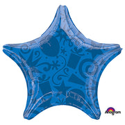Anagram 22 inch STAR - FESTIVE BLUE Foil Balloon 29669-02-A-U