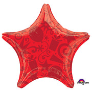Anagram 22 inch STAR - FESTIVE RED Foil Balloon 29672-02-A-U