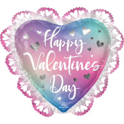 Anagram 23 inch HAPPY VALENTINE'S DAY FILTERED OMBRE Foil Balloon 43701-01-A-P