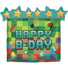 Anagram 25 inch PIXEL PARTY Foil Balloon 44740-01-A-P