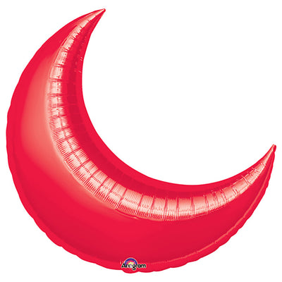Anagram 26 inch CRESCENT MOON - RED (3 PK) Foil Balloon 16683-99-A-U
