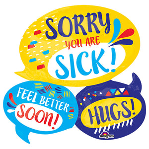 Anagram 26 inch GET WELL SENTIMENTS Foil Balloon 33713-01-A-P