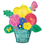 Anagram 26 inch HAPPY MOTHER'S DAY PRETTY FLOWER POT Foil Balloon 42738-01-A-P