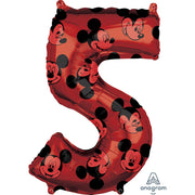 Anagram 26 inch MICKEY MOUSE FOREVER NUMBER 5 Foil Balloon 40135-01-A-P