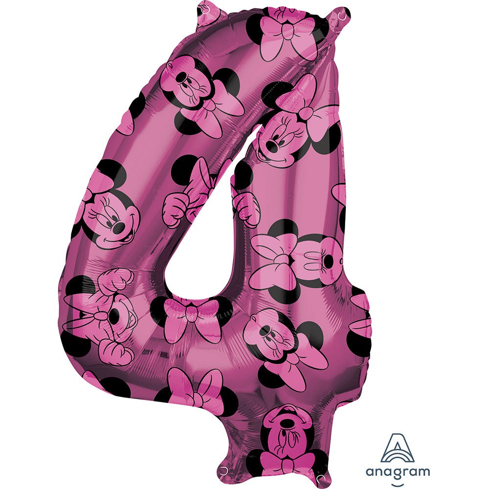 Anagram 26 inch MINNIE MOUSE FOREVER NUMBER 4 Foil Balloon 40139-01-A-P