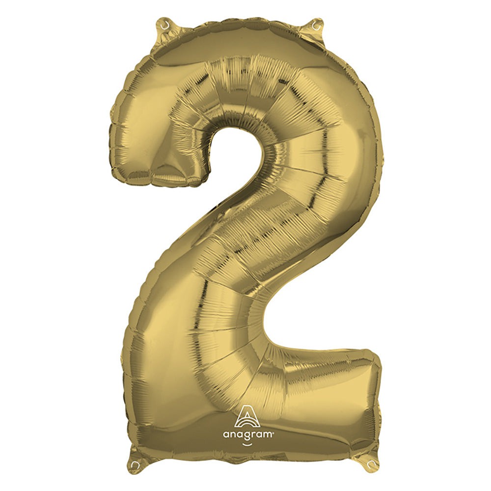 Anagram 26 inch NUMBER 2 - ANAGRAM - WHITE GOLD Foil Balloon 44728-01-A-P