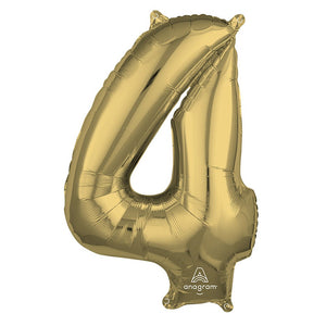 Anagram 26 inch NUMBER 4 - ANAGRAM - WHITE GOLD Foil Balloon 44721-01-A-P