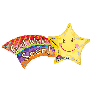 Anagram 27 inch GET WELL SHOOTING STAR Foil Balloon 22000-01-A-P