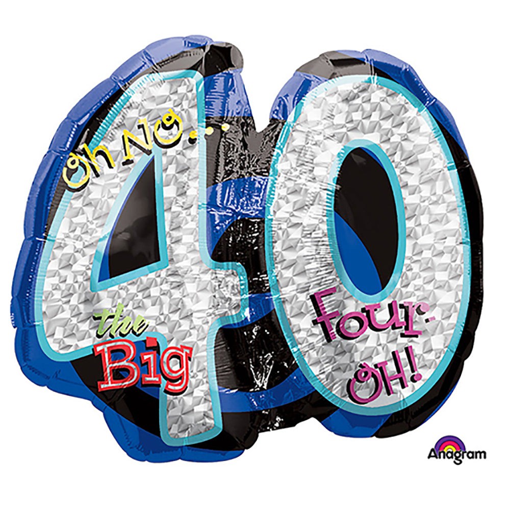 Anagram 27 inch OH NO! IT'S MY BIRTHDAY 40 Foil Balloon A116050-01-A-P