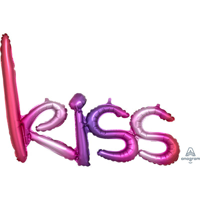 Anagram 27″ SCRIPT PHRASE OMBRE KISS Foil Balloon 38763-01-A-P