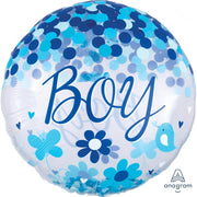 Anagram 28 inch CONFETTI BALLOON BABY BOY Foil Balloon 39318-11-A-P