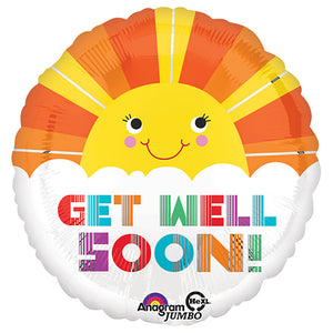 Anagram 28 inch GET WELL SOON SMILEY SUNSHINE Foil Balloon 28908-01-A-P