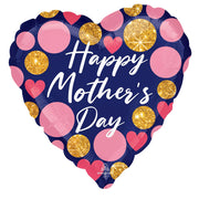 Anagram 28 inch HAPPY MOTHER'S DAY NAVY & GLITTER DOTS Foil Balloon 42732-01-A-P