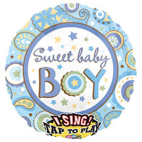 Anagram 28 inch SWEET BABY BOY SING-A-TUNE Foil Balloon 22069-01-A-P