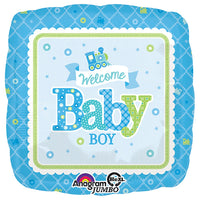 Anagram 28 inch WELCOME BABY BOY TRAIN Foil Balloon 30889-01-A-P