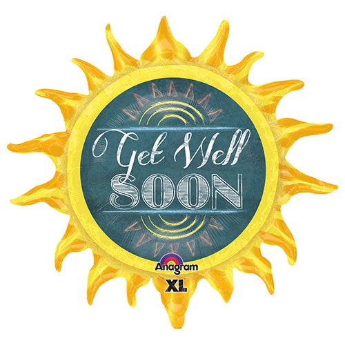 Anagram 29 inch CHALKBOARD SUN GET WELL Foil Balloon 29005-01-A-P