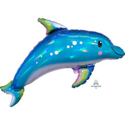 Anagram 29 inch IRIDESCENT BLUE DOLPHIN Foil Balloon 39376-01-A-P