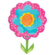 Anagram 29 inch SPRING FLOWER PINK & BLUE Foil Balloon 32563-01-A-P