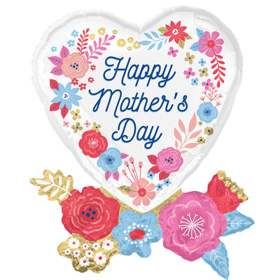Anagram 30 inch HAPPY MOTHER'S DAY ARTFUL FLORALS Foil Balloon 44167-01-A-P