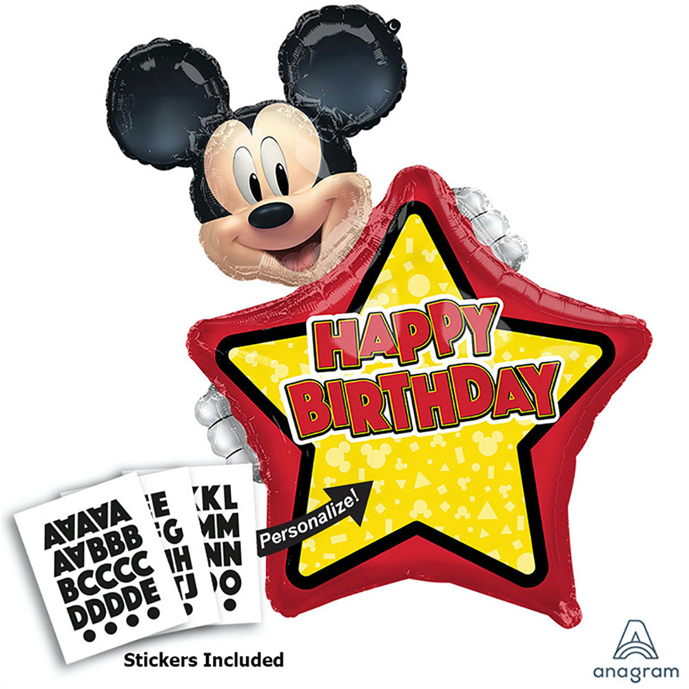 Anagram 30 inch MICKEY MOUSE FOREVER PERSONALIZED Foil Balloon 40700-01-A-P