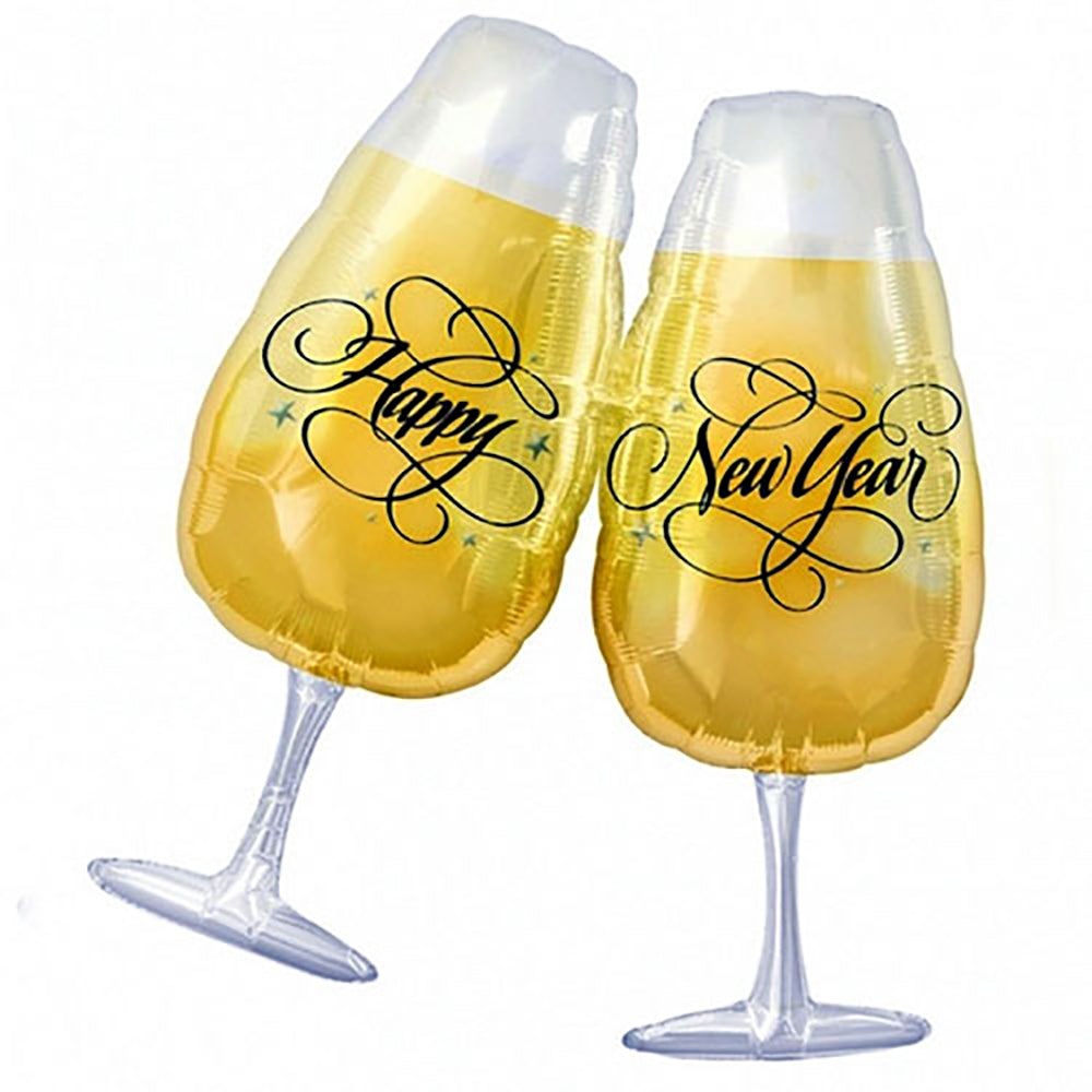 Anagram 30 inch NEW YEARS TOASTING GLASSES Foil Balloon 11707-01-A-P
