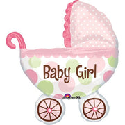 Anagram 31 inch BABY BUGGY GIRL Foil Balloon 17896-01-A-P