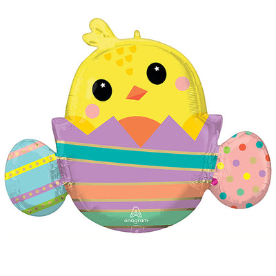 Anagram 31 inch CHICKY IN STRIPED EGG Foil Balloon 45161-01-A-P