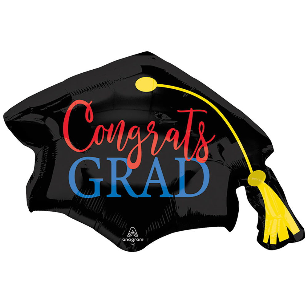 31 in Anagram Congrats Grad Red & Blue Foil Balloon - 42839