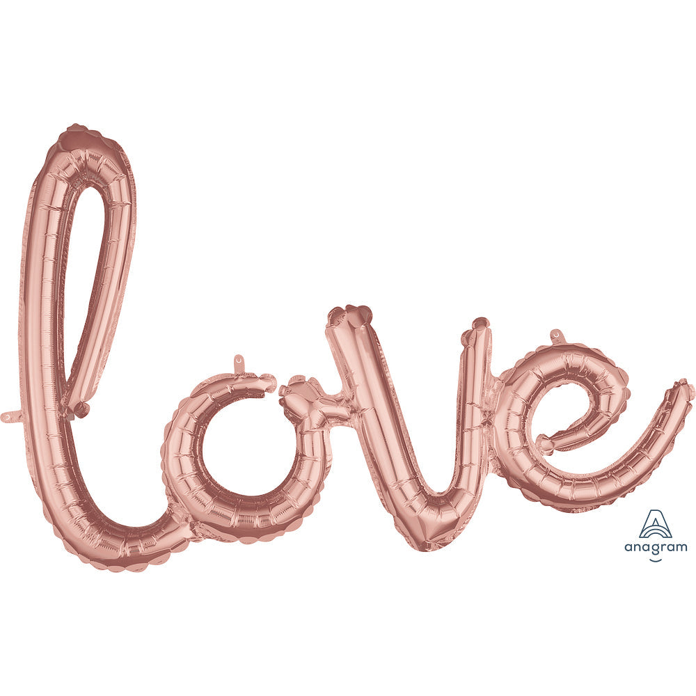 Anagram 31″ SCRIPT PHRASE LOVE ROSE GOLD Foil Balloon 41116-11-A-P