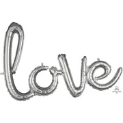 Anagram 31″ SCRIPT PHRASE "LOVE" SILVER Foil Balloon 36695-11-A-P