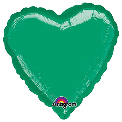 Anagram 32 inch HEART - GREEN (3 PK) Foil Balloon 17788-99-A-U