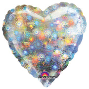 Anagram 32 inch HEART - HOLOGRAPHIC FIREWORKS (3 PK) Foil Balloon 16267-99-A-U