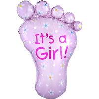 Anagram 32 inch IT'S A GIRL FOOT Foil Balloon 07690-01-A-P