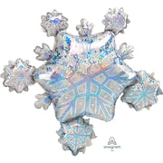 Anagram 32 inch PRISMATIC SNOWFLAKE CLUSTER Foil Balloon