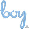 Anagram 32″ SCRIPT PHRASE: "BOY" - PASTEL BLUE (AIR-FILL ONLY) Foil Balloon 39168-11-A-P