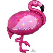 Anagram 33 inch IRIDESCENT PINK FLAMINGO Foil Balloon 39378-01-A-P