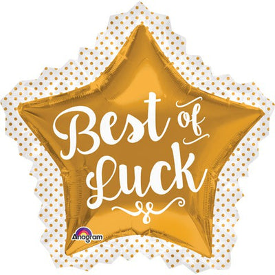 Anagram 34 inch BEST OF LUCK GOLD STAR Foil Balloon 32643-01-A-P