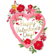 Anagram 34 inch HAPPY VALENTINE'S DAY FLORAL FRONT Foil Balloon