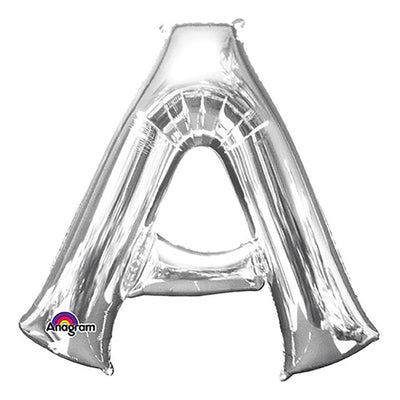 Anagram 34 inch LETTER A - ANAGRAM - SILVER Foil Balloon 32946-01-A-P